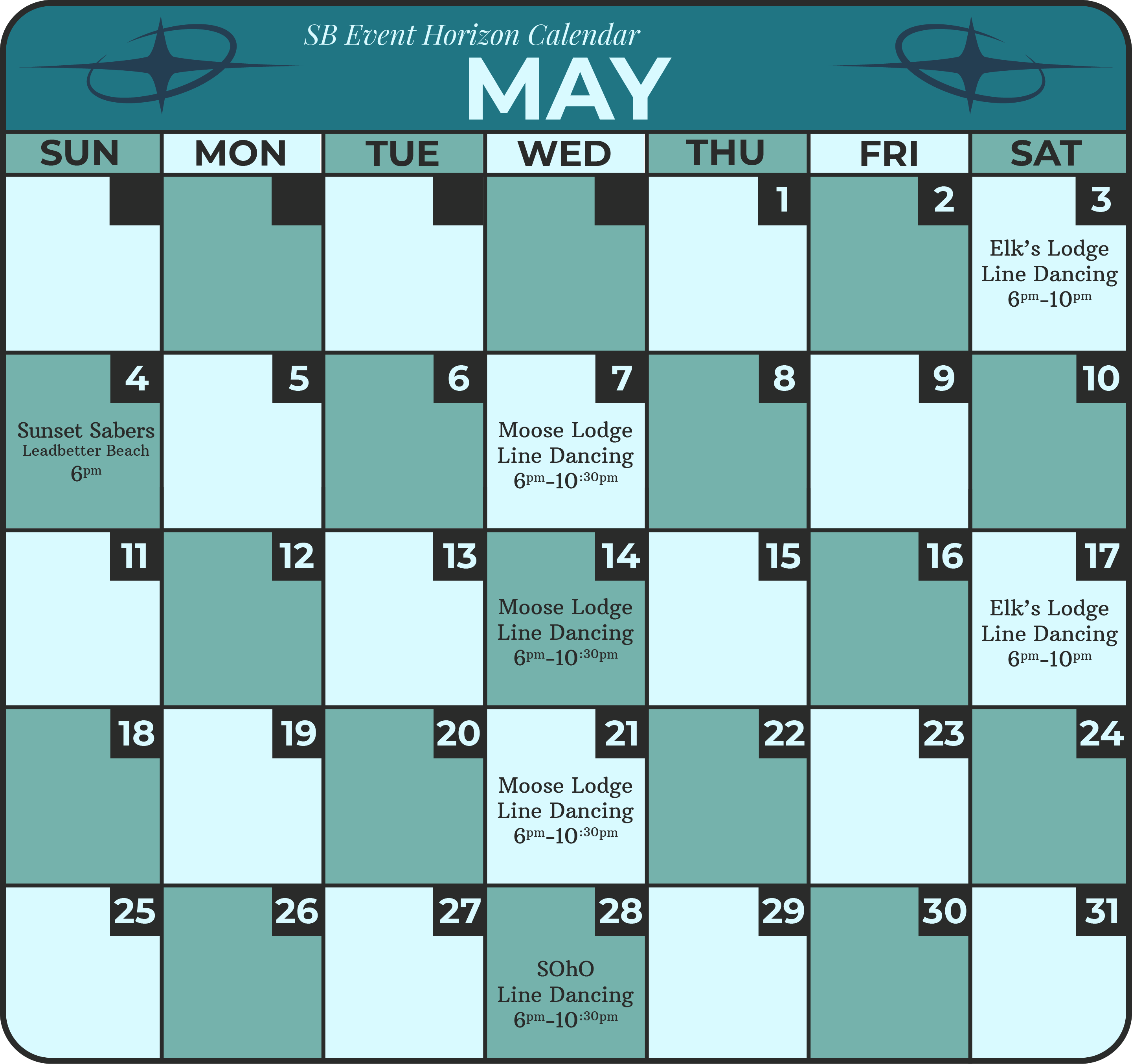 Event Calendar May